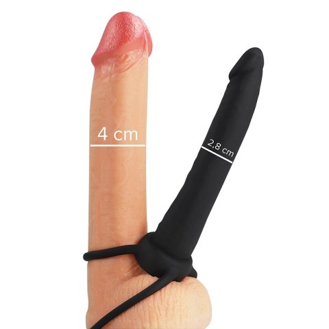 MYTHOLOGY COBI-ONYX silikonowy pas intymny z pierścieniami, czarny 13 cm