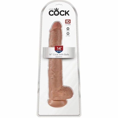 Pipedream King Cock 35,6 cm anatomiczny model z przyssawką, beżowy
