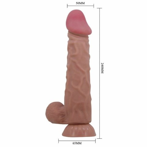 Pretty Love Sliding Skin anatomiczny model z przyssawką brązowy 24 cm