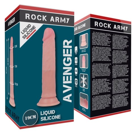 RockArmy Avenger model silikonowy, płynny silikon 19 cm, przyssawka