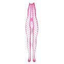 Ouch! Neon Bodystocking XS/L - Elastyczny stroj z dekoltem V, aktywowany UV