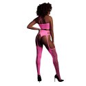 Ouch! Neon dwuczęściowe body z topem i pończochami XS/L rożowe