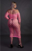 Ouch! Neonowy komplet top i spodnica UV XL-XXXXL rożowo-zielony