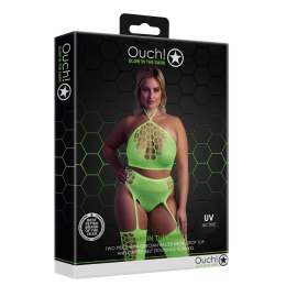 Ouch! by Shots Body dwuczęściowe Neon XL/XXXXL z topem i pończochami