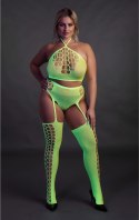 Ouch! by Shots Body dwuczęściowe Neon XL/XXXXL z topem i pończochami