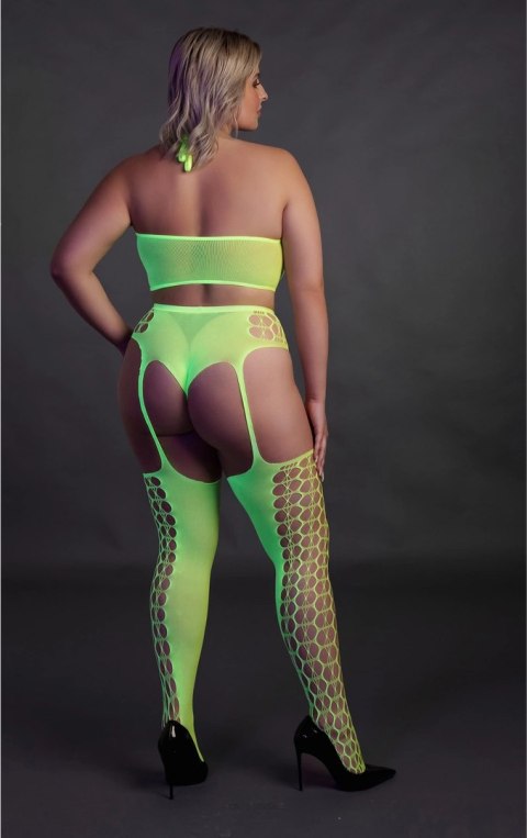 Ouch! by Shots Body dwuczęściowe Neon XL/XXXXL z topem i pończochami