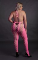 Ouch! by Shots Bodystocking Neon XL/XXXXL z dekoltem V, UV aktywacja