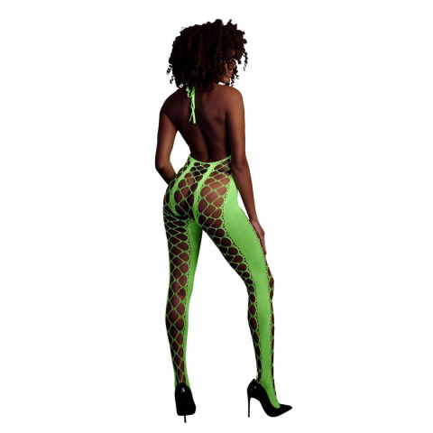 Ouch! by Shots Bodystocking Neon XS/L - głęboki dekolt, UV aktywacja