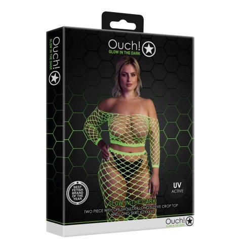 Ouch! by Shots Neon Komplet XL/XXXXL Top i Spodnica, UV Aktywowany