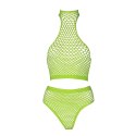 Ouch! by Shots Neon Zestaw Bielizny UV Top Stojka + Majtki Wysoki Stan XS/L