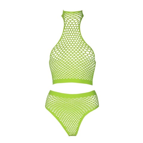 Ouch! by Shots Neon Zestaw Bielizny UV Top Stojka + Majtki Wysoki Stan XS/L