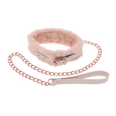 Sportsheets S&M Peaches 'n CreaMe Fur Collar & Leash kremowy, regulowany