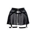Allure Harness Skirt - elegancka czarna spodnica z paskami i zamkami