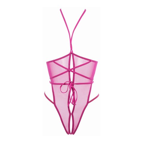 Allure Nicola Body siateczkowe z otwartym biustem, czarne, rozmiar SM