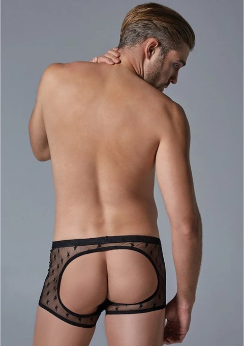 Allure Ultra Sheer Bokserki Męskie L/XL z Koronką i Odkrytymi Plecami