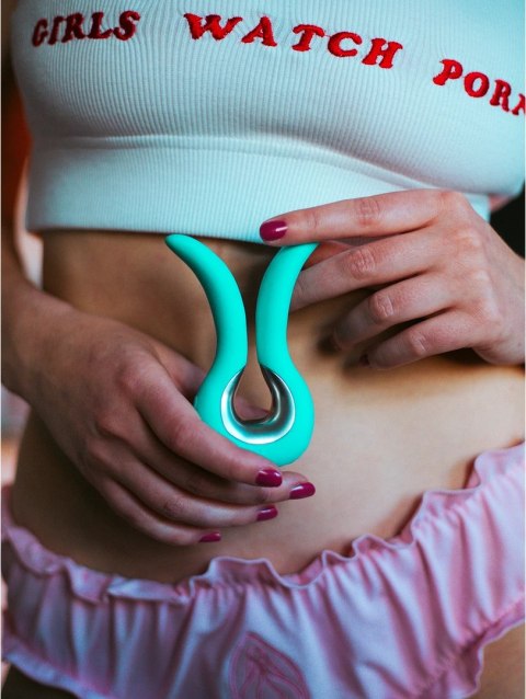 Gvibe Mini Tiffany - Kompaktowy masażer intymny, zakrzywiony, turkusowy