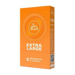 Love Match Extralarge - prezerwatywy powiększone, 6 sztuk