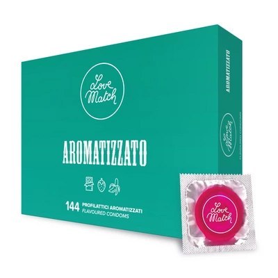 Love Match Prezerwatywy Smakowe Mix 144 szt. - Czekolada, Truskawka, Banan