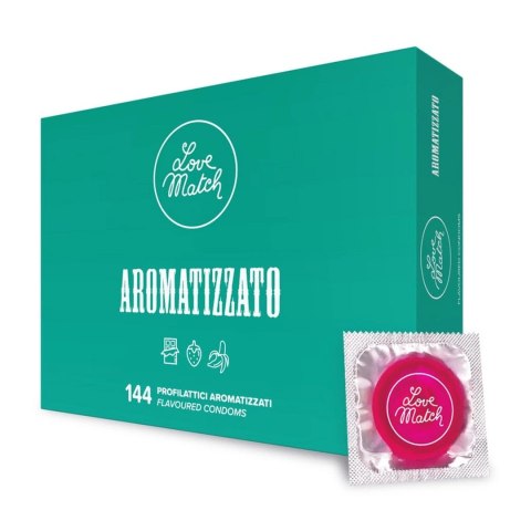 Love Match Prezerwatywy Smakowe Mix 144 szt. - Czekolada, Truskawka, Banan