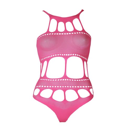 Ouch! Body Neon XL/XXXXL z greckim dekoltem, UV, neonowy roż