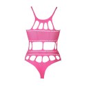 Ouch! Body Neon XL/XXXXL z greckim dekoltem, UV, neonowy roż