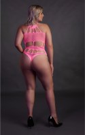Ouch! Body Neon XL/XXXXL z greckim dekoltem, UV, neonowy roż