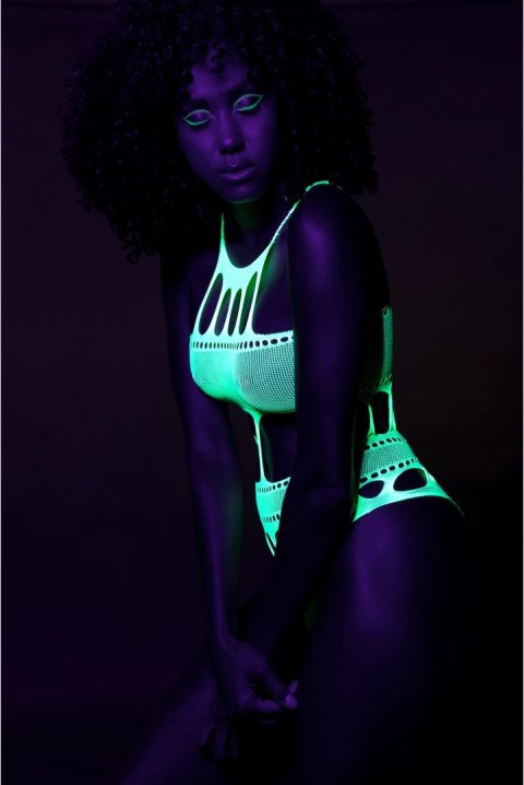 Ouch! Body Neon z Greckim Dekoltem XS/L - aktywne UV, elastyczne