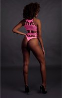 Ouch! Body z greckim dekoltem Neon UV XS/L - elastyczna bielizna