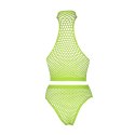 Ouch! by Shots Neon Zestaw Bielizny UV Top Stojka + Majtki Wysoki Stan XS/L