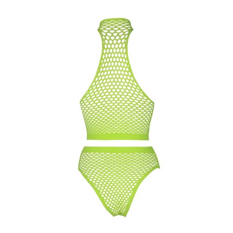 Ouch! by Shots Neon Zestaw Bielizny UV Top Stojka + Majtki Wysoki Stan XS/L