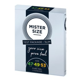 MISTER SIZE Pure Feel Test Pack Slim prezerwatywy 47/49/53mm 3 szt.