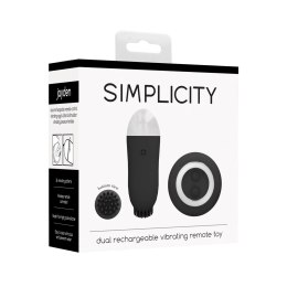 Simplicity Jayden - Podwojny wibrator z pilotem, silikonowy, IPX5