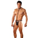 Male Power Fetish Choker G-String z kieszenią, czarny, rozmiar uniwersalny