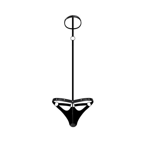 Male Power Fetish Choker G-String z kieszenią, czarny, rozmiar uniwersalny
