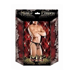 Male Power Fetish Jock skorzane stringi z otwartym kroczem SM czarne