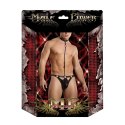 Male Power LXL Choker z kieszenią G-string czarny z ćwiekami