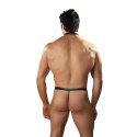 Male Power LXL Choker z kieszenią G-string czarny z ćwiekami