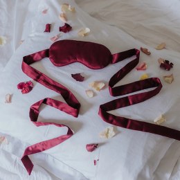 My own filo Maska na oczy fioletowa - jedwabiście miękka satyna