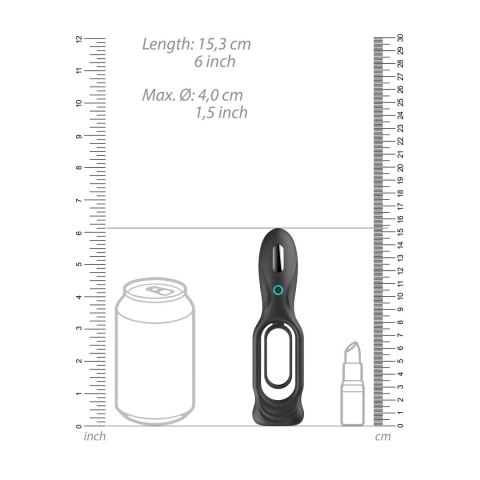 Shots Sono No.88 Wibrujący pierścień intymny, silikon, czarny, ładowalny