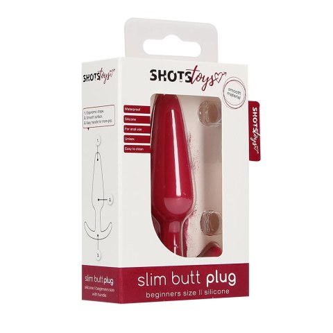 Shots Toys Korek anatomiczny cienki silikonowy, czarny